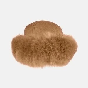 NWOT Simply Natural Alpaca Capana Fur Hat Dark Camel - XL